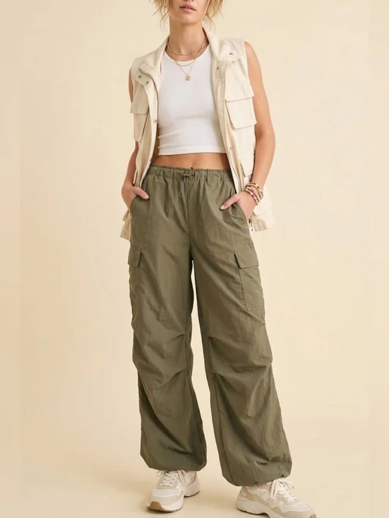 Love Tree Wide Leg Cargo Pants - Size Small - Picture 2 of 6